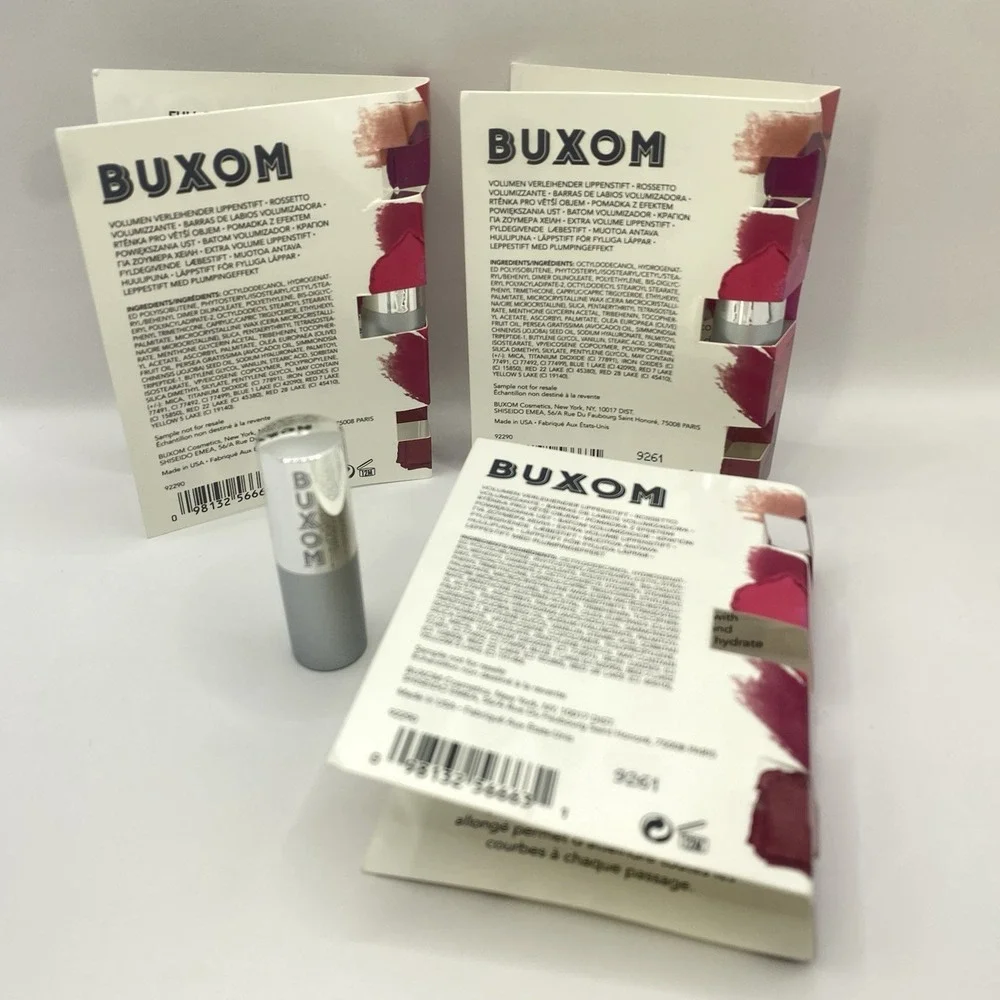 3x Buxom Full Force Plumping Lipstick 1.8g Travel Mini Dolly Dreamer New